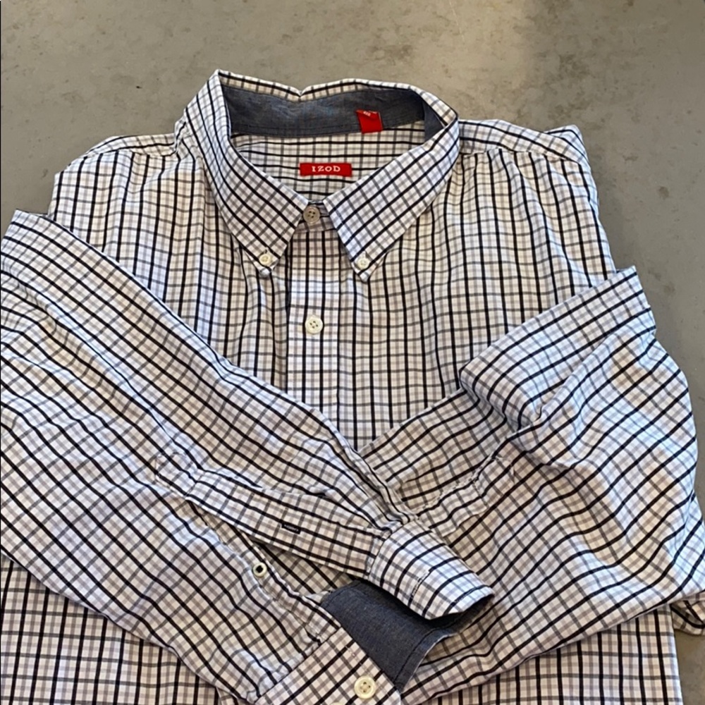 4XL Black/Gray Plaid Button Down shirt